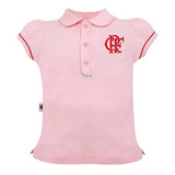 Camisa Polo Rosa Do Flamengo Infantil Menina Oficial