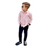 Camisa Social Conjunto Infantil Calça Tam 1 A 8 Kit Oferta