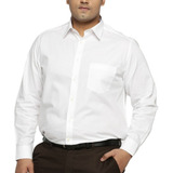 Camisa Social Masculina Longa Plus Size Extra Grande Branca