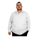 Camisa Social Plus Size Manga Longa De Botões G1-g18
