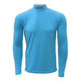 Camisa Térmica Infantil Gola Alta - Celeste - C/ Seu Nome!
