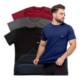 Camisa Time Fit Kit Com 4 Academia Treino Corrida Top