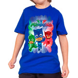 Camisa-camiseta Infantil Pj Mask 100% Algodão Blusa Unissex