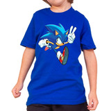 Camisa-camiseta Infantil Sonic 100% Algodão Blusa Unissex