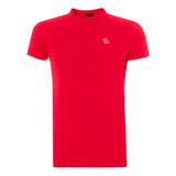 Camiseta Abercrombie Masculina Outline White Icon Vermelha