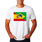 Camiseta Adulto Infantil Bandeira Brasil E Espanha Futebol