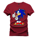 Camiseta Algodão Camisa Sonic Raio Azul Bt187