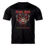 Camiseta Algodão Treta Rockwear Morcego Donate Blood Dracula