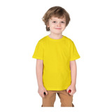 Camiseta Amarela Infantil Unissex Básica De Algodão Premium