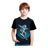 Camiseta Astronauta Infantil Ou Adulto