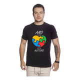 Camiseta Autismo Eu Amo Alguém Autista Unissex 100% Algodão