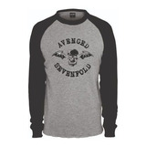 Camiseta Avenged Sevenfold Raglan Longa Cinza Mescla Rock
