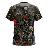 Camiseta Baphomet Pentagrama Bodé Ocultismo Full 3d Camis 10