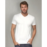 Camiseta Básica Malwee Masculina Gola V Manga Curta 4422