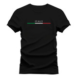 Camiseta Básica Masculina Camisa Italy Algodão Premium Slim