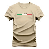Camiseta Básica Masculina Premium Camisa Italy Slim Algodão