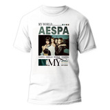 Camiseta Básica Unissex Kpop Aespa My World