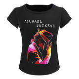 Camiseta Blusa Preta Feminina Michael Jackson Thriller
