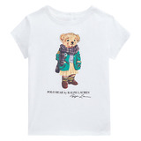 Camiseta Branca Polo Bear Scarf Ralph Lauren - Bebê Menina