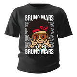 Camiseta Bruno Mars Unissex Turnê Vibes Show Cantor Pop Fã