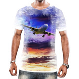 Camiseta Camisa Avião Aviação Aeronave Céu Paisagem Voo Hd 1