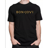 Camiseta Camisa Bon Jovi Banda Rock Pop Básica 100% Algodão