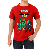 Camiseta Camisa Gamer Brawl Stars Estampa 100% Dtf Vermelho