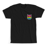 Camiseta Camisa Gato Cat Arco Iris Face Tumblr Geek Gatinho