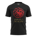 Camiseta Camisa House Of The Dragon Fire And Blood Seri Geek