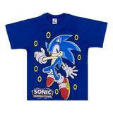 Camiseta Camisa Infantil Sonic Tails Knuckles 100% Algodão