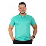 Camiseta Camisa Masculino Com Bolso Malha Liso Básica