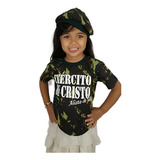 Camiseta Camuflada Infantil Exercito De Cristo