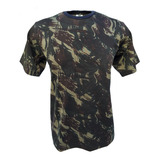 Camiseta Camuflada Manga Curta Masculino Camuflado Exército
