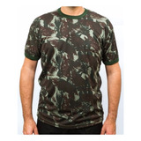 Camiseta Camuflada Manga Curta Masculino Camuflado Exército