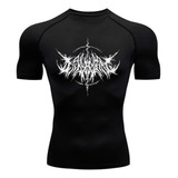 Camiseta Compressao Academia Punk Ghotic Letra Black