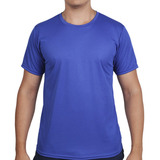 Camiseta Dry Fit Unissex Linha Leve Azul Respirável Confort