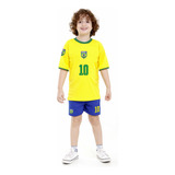 Camiseta E Calção Do Brasil Infantil Para Menino E Menina