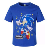 Camiseta Fantasia Infantil Sonic Azul 