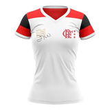 Camiseta Feminina Flamengo 10 Zico Retro 81 Babylook Dry Max