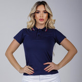Camiseta Feminina Gola Polo Social Elegante Básica Lisa Slim