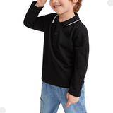 Camiseta Gola Polo Infantil 100% Algodão Juvenil Manga Longa