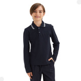 Camiseta Gola Polo Infantil 100% Algodão Juvenil Manga Longa