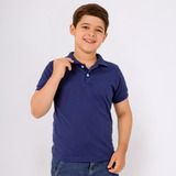 Camiseta Gola Polo Moda Infantil Manga Curta Menino Algodão
