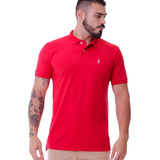 Camiseta Gola Polo Vermelha Manga Curta Piquet Premium 