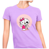 Camiseta Hello Kitty - 100% Algodão Em 3 Cores New