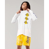 Camiseta Hollister Nba Manga Longa Lakers M Oficial Original