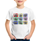 Camiseta Infantil 80's Cassette Tapes Camisa