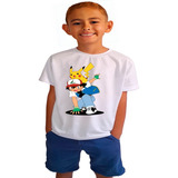 Camiseta Infantil Ash E Pikachu Pokemon Desenho Game Geek