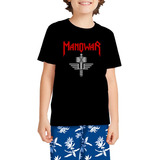 Camiseta Infantil Banda Manowar Heavy Metal Musica Rock 2