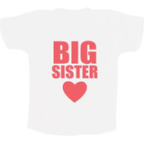 Camiseta Infantil Big Sister Anunciar Gravidez